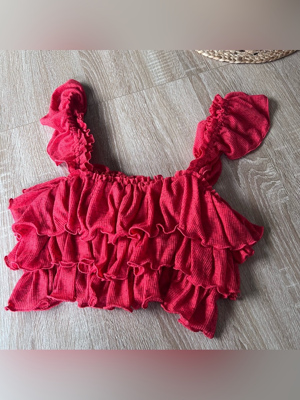 Free People Ribbed Ruffle Cropped Top - Picture 3 of 5